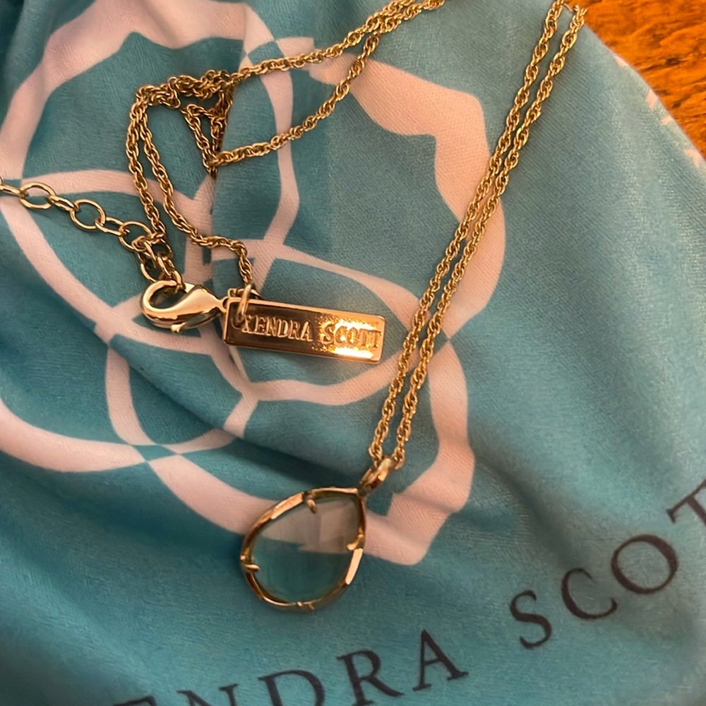 Limited edition Kendra Scott clear teardrop necklace